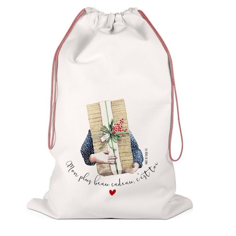 Hotte de Noël - Grand sac de rangement - Mon plus beau cadeau c'est toi -  LABEL TOUR - Kdôme - Concept Store